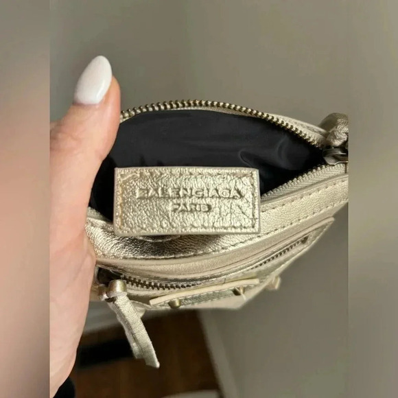 Balenciaga Paris Cloth Coin Wallet with Leather Trim - Picture 2 of 5